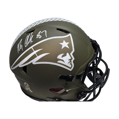 Rob Gronkowski Autographed New England Patriots Salute Authentic Full Size - PSA