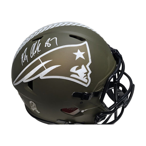 Rob Gronkowski Autographed New England Patriots Salute Authentic Full Size - PSA