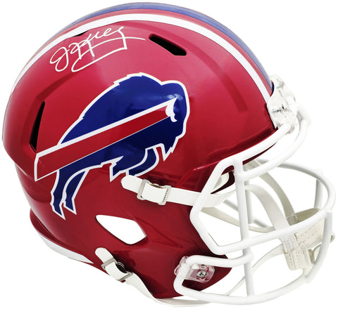 JIM KELLY AUTOGRAPHED BILLS RED 87-01 THROWBACK FULL SIZE HELMET BECKETT 224727