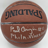 Paul Arizin Autographed Leather Basketball Warriors Beckett