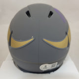 JJ MCCARTHY SIGNED MINNESOTA VIKINGS SLATE SPEED MINI HELMET BECKETT QR