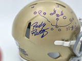 RUDY RUETTIGER AUTOGRAPHED NOTRE DAME MINI HELMET PLAY SKETCH BECKETT 244039
