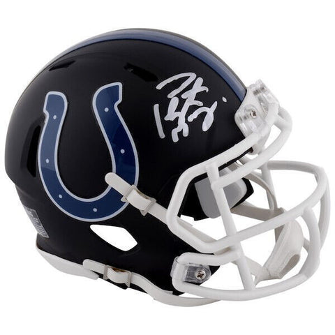 PEYTON MANNING Autographed Colts Black Matte Mini Speed Helmet FANATICS