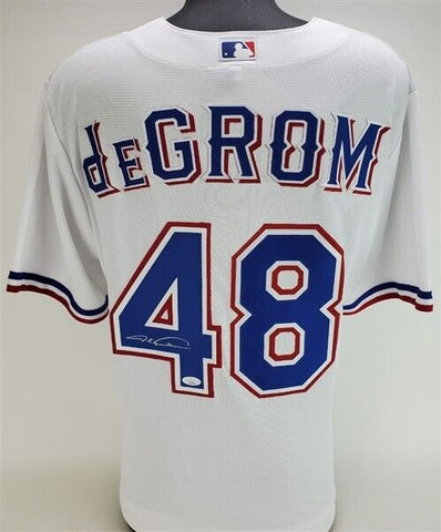 Jacob deGrom Signed Texas Rangers Jersey (JSA COA) 2014 NL Rookie of the Year