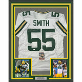 FRAMED Autographed/Signed ZA'DARIUS SMITH 33x42 Green Bay White Jersey JSA COA