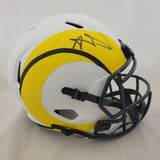 AARON DONALD SIGNED LA RAMS F/S LUNAR ECLIPSE SPEED REPLICA HELMET BECKETT QR