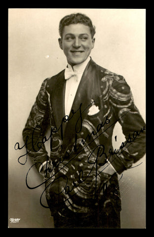 Carl Brisson Autographed 3x5.5 Photo Danish Actor "Happy Christmas" 179770