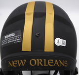Alvin Kamara Autographed Eclipse Black Full Size Helmet Saints Beckett 1W403027