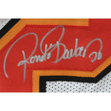 Ronde Barber Autographed/Signed XL White Pro Style Jersey Beckett Witness 49212