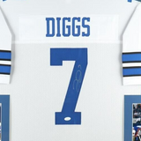 Trevon Diggs Signed Dallas Cowboys 35x43 Framed White Jersey (JSA COA)
