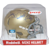 Rocket Ismail Autographed Notre Dame Fighting Irish Mini Helmet Beckett 43051