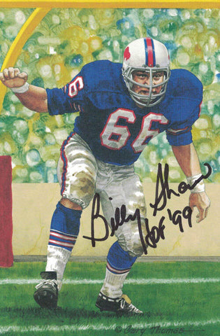 Billy Shaw Autographed/Signed Buffalo Bills Goal Line Art Card Black HOF 13199