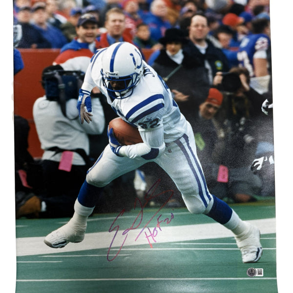 Edgerrin James Autographed Indianapolis Colts 16x20 Photo HOF Beckett W 54258