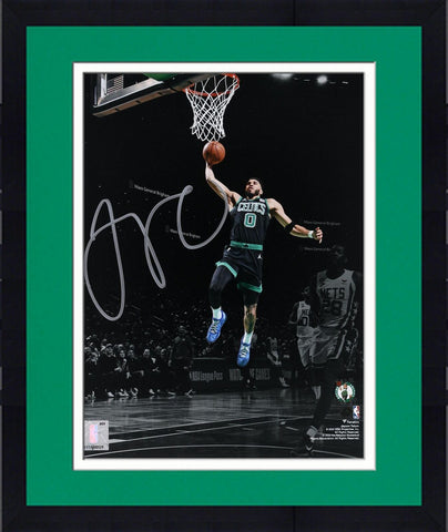 FRMD Jayson Tatum Boston Celtics Autographed 8x10 Spotlight Dunk vs Nets Photo
