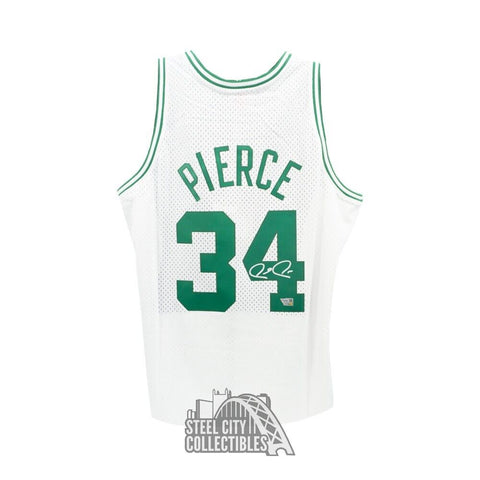 Paul Pierce Autographed Boston M&Ns White Replica Basketball XL Jersey- Fanatics