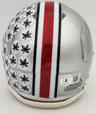 TREVEYON HENDERSON AUTOGRAPHED OHIO STATE SILVER MINI HELMET BECKETT QR 202075