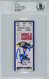 Ray Lewis Autographed/Signed 10/7/2001 vs Titans Ticket Beckett Slab 39170