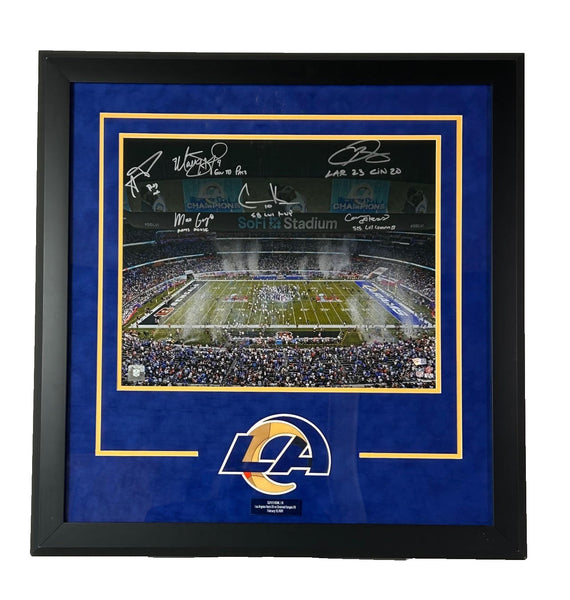 LA Rams Super Bowl LVI Celebration 16x20 Photo -- 6 Signatures | LE Fanatics COA
