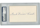 Frank Bruiser Kinard Autographed Brooklyn Dodgers Index Card Slabbed PSA 54922