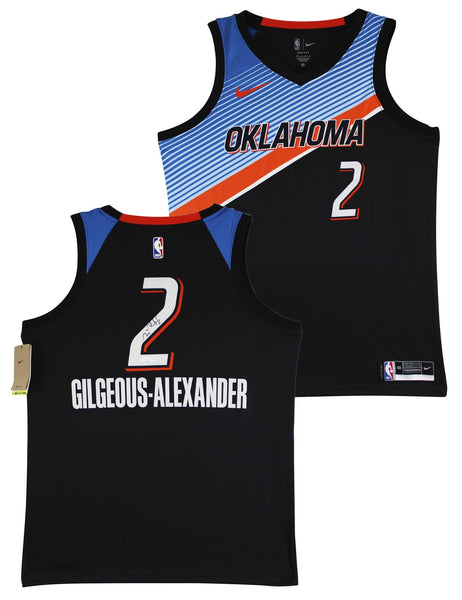 Thunder Shai Gilgeous-Alexander Signed Black Nike Swingman Jersey JSA #CD42286