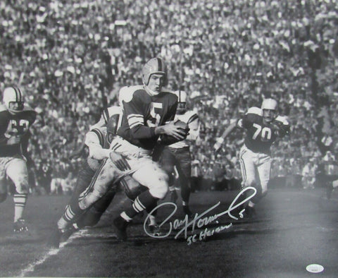 Paul Hornung Notre Dame Signed/Inscribed "56 Heisman" 16x20 B/W Photo JSA 158269