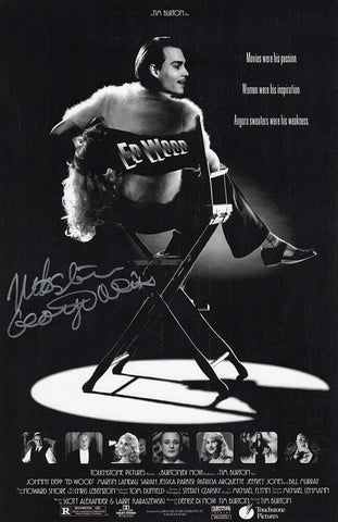 Mike Starr Signed Ed Wood 11x17 Movie Poster w/George Weiss - (SCHWARTZ COA)
