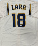 LUIS LARA Signed Custom Replica Cream Jersey AUTO - Milwaukee Brewers - BAS