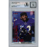 Ray Lewis Autographed 1999 Fleer Tradition #137 Slabbed Card Beckett 50015