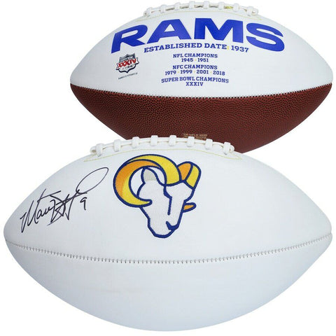 MATTHEW STAFFORD Autographed Los Angeles Rams White Panel Football FANATICS