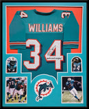 FRAMED MIAMI DOLPHINS RICKY WILLIAMS AUTOGRAPHED SIGNED INSCRIBED JERSEY JSA COA