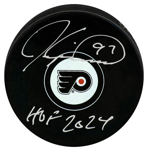 Jeremy Roenick Signed Philadelphia Flyers Logo Hockey Puck w/HOF 2024 - (SS COA)