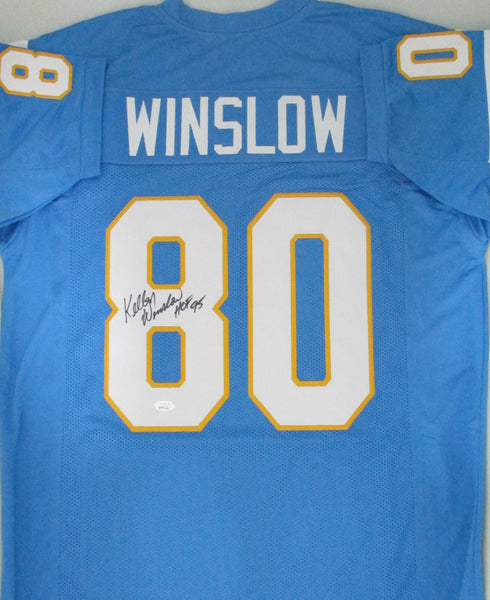 Chargers KELLEN WINSLOW Signed Custom Replica Jersey AUTO w/ "HOF '95" - JSA