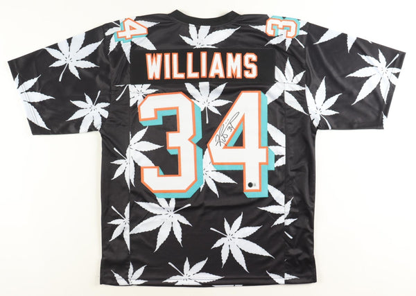 Ricky Williams Signed Miami Dolphins Custom Weed Print Jersey (Beckett) R.B.