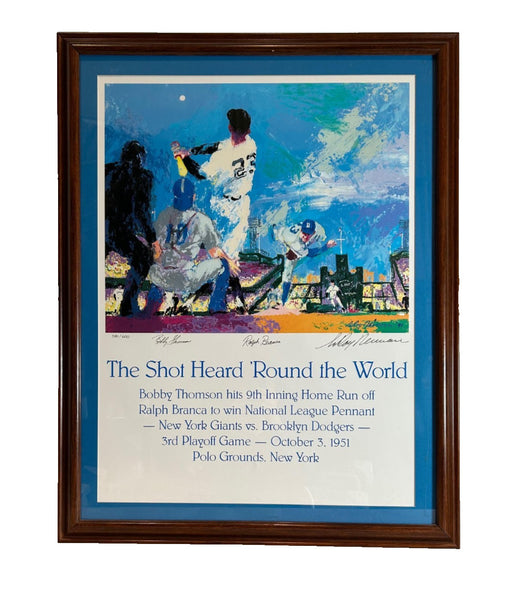 Leroy Neiman Shot Heard Round the World Triple Signed LE 581/600 JSA COA