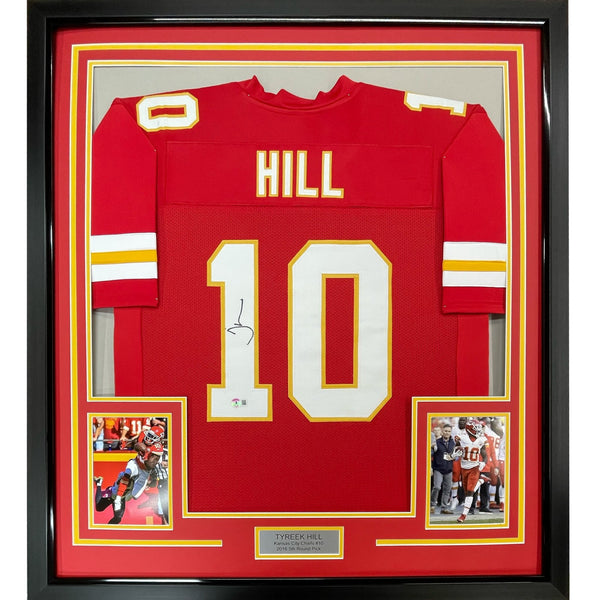 FRAMED Signed TYREEK HILL 35x39 Kansas City Red Jersey JSA COA Auto