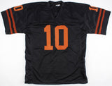 Vince Young Signed Texas Longhorns Highlight Stats Black Jersey (Beckett COA)