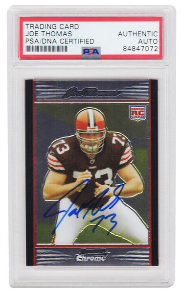 Joe Thomas Signed Browns 2007 Bowman Chrome RC Card #BC94 (PSA/DNA Encapsulated)