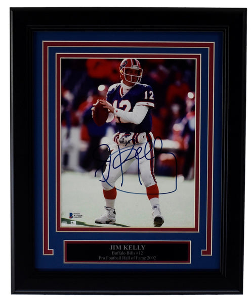 Jim Kelly Buffalo Bills HOF Signed/Autographed 8x10 Photo Framed Beckett 211411