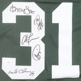 Green Bay Super Bowl XXXI #31 Jersey Signed by 5 Packers Starters (JSA) See List
