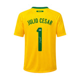 Julio Cesar Signed Brazil FC Home Soccer Jersey #1 with Beckett COA