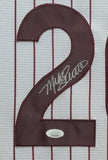 SUEDE FRAMED PHILADELPHIA PHILLIES MIKE SCHMIDT AUTOGRAPHED JERSEY BECKETT HOLO