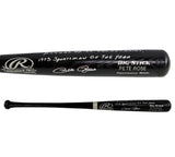 Pete Rose Signed Cincinnati Reds Cooperstown Engraved Black Bat- Runner Up