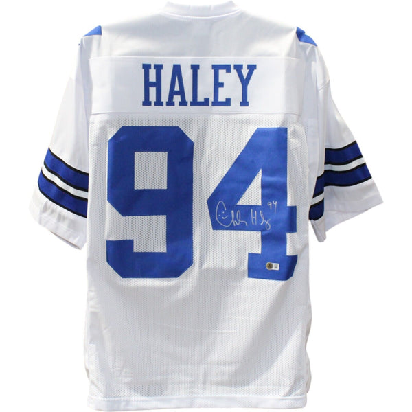 Charles Haley Autographed/Signed Pro Style White XL Jersey Beckett Witness 49000