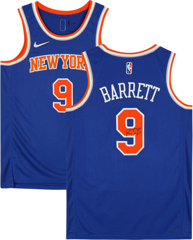 RJ Barrett New York Knicks Signed Blue Diamond Swingman Jersey