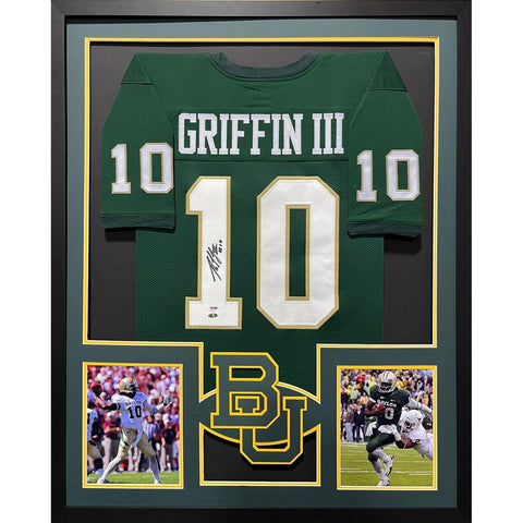 Robert Griffin Autographed Signed Framed Baylor Green RG III Jersey PSA/DNA