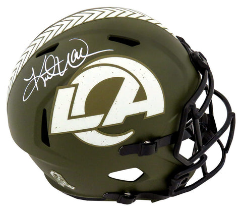 Kurt Warner Signed Rams SALUTE Riddell Full Size Speed Replica Helmet - (SS COA)