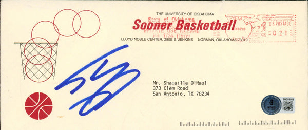 Shaquille O'Neal Signed 4x9.5 University of Oklahoma Recruitment Envelope BAS W