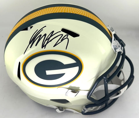 Packers XAVIER McKINNEY Signed Full Size RIVALRY Replica Speed Helmet AUTO - JSA