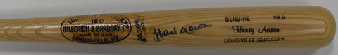 Braves HANK AARON Signed Louisville Slugger Blonde Game Model Bat AUTO - JSA