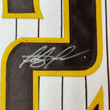 FRAMED Autographed/Signed FERNANDO TATIS JR 35x39 Baseball Jersey JSA COA